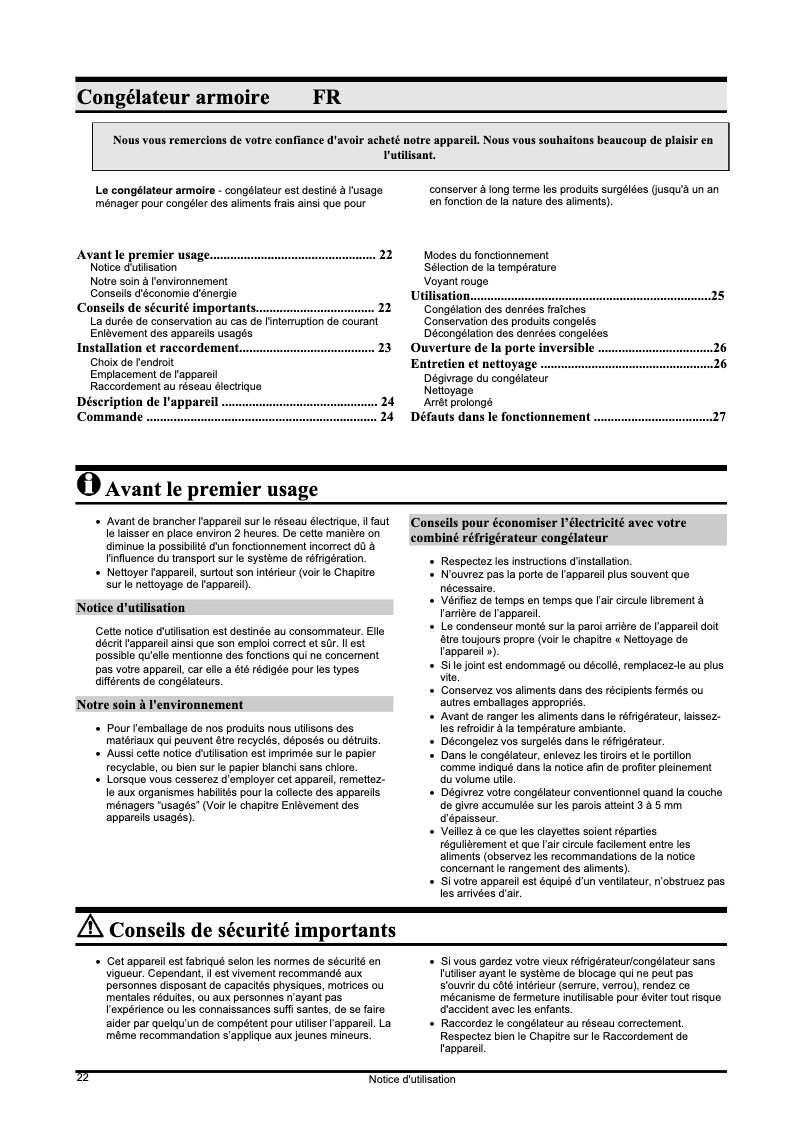 Page 1 de la notice Manuel utilisateur SIBIR GS 100