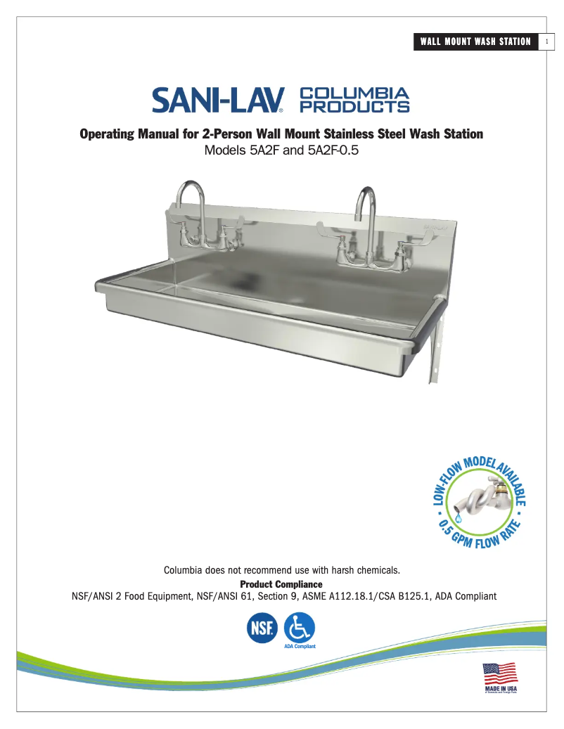 Page 1 de la notice Manuel utilisateur Sani-Lav 5A2F