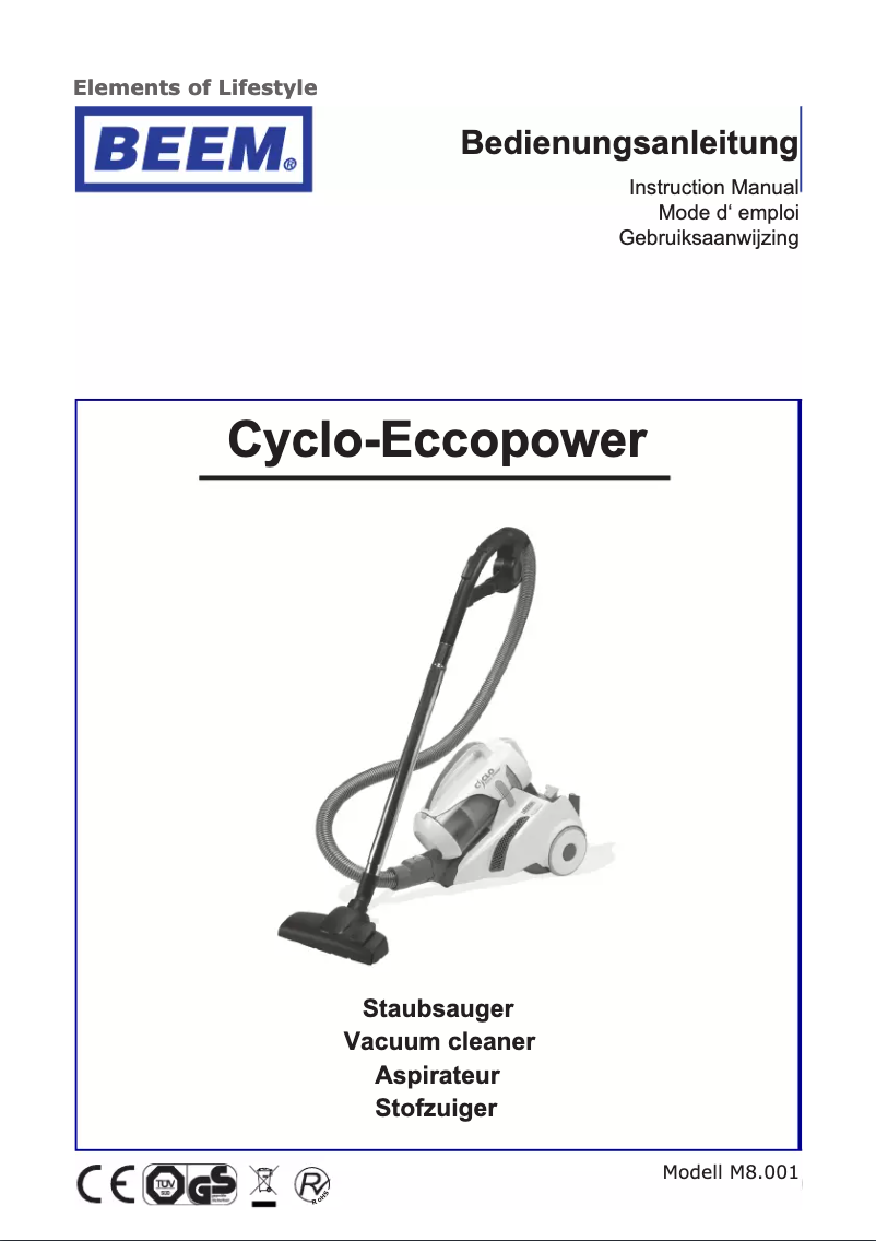 Página 1 del manual Manual de usuario BEEM Cyclo-Eccopower