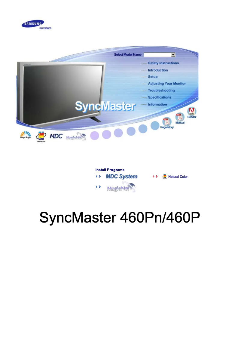 Page n°1 - Manuel utilisateur Samsung 460PN