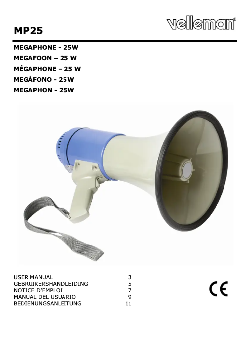 Imagen de la primera página del manual del dispositivo MP25-VEL