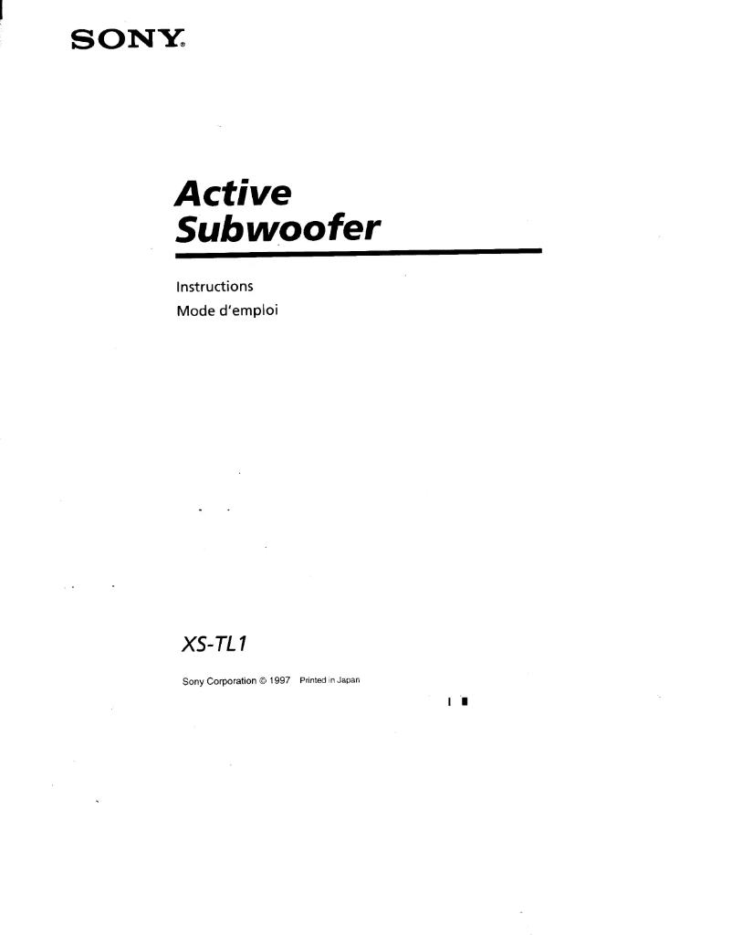 Image de la première page du manuel de l'appareil XS-TL1