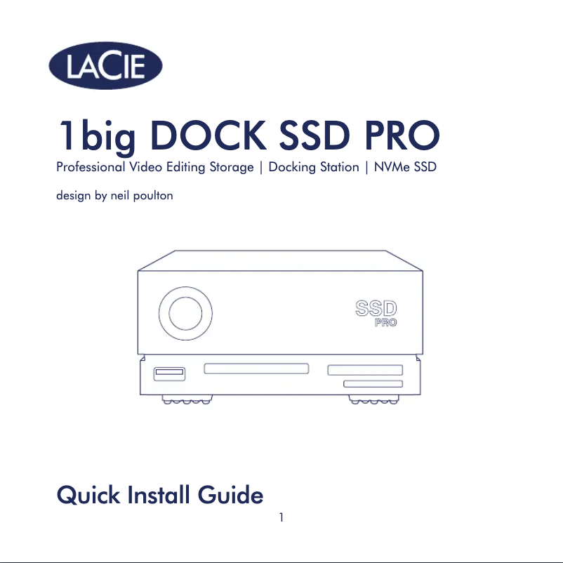 Página 1 del manual Guía de instalación LaCie 1big Dock SSD Pro