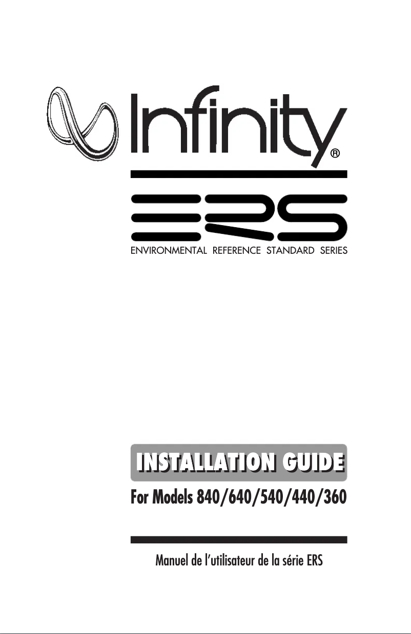 Page n°1 - Manuel utilisateur Infinity ERS 540
