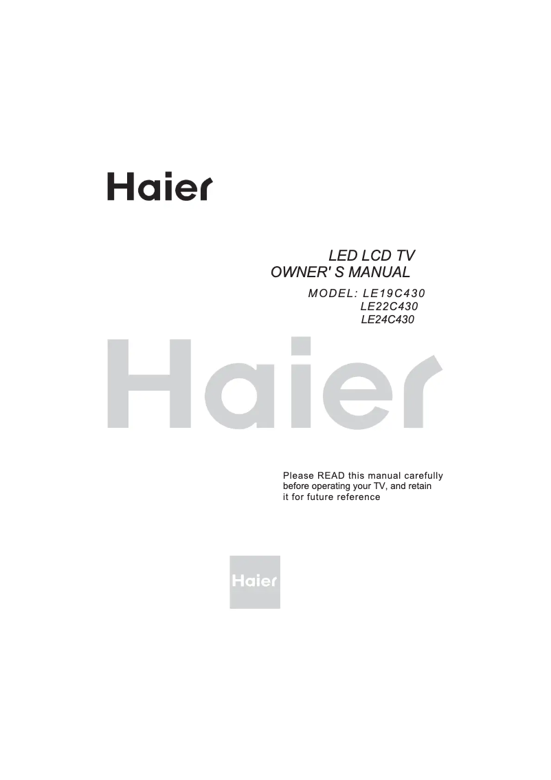 Page n°1 - Manuel utilisateur Haier LET23C430