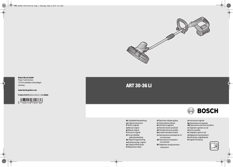 Image de la première page du manuel de l'appareil ART 30