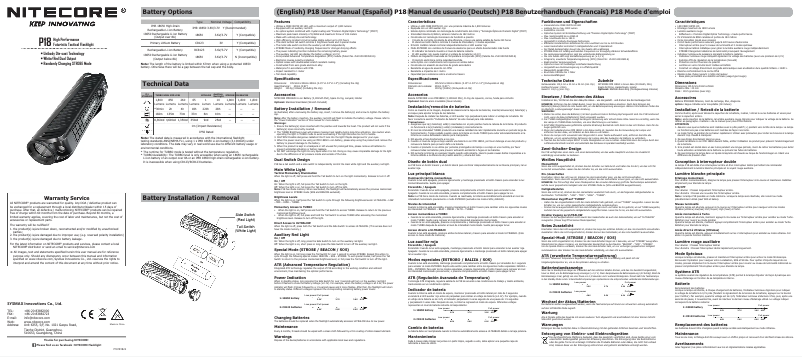 Page n°1 - Manuel utilisateur Nitecore P18