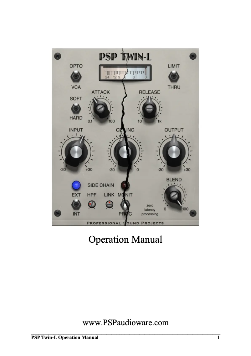 Page n°1 - Manuel utilisateur PSP Audioware Twin-L