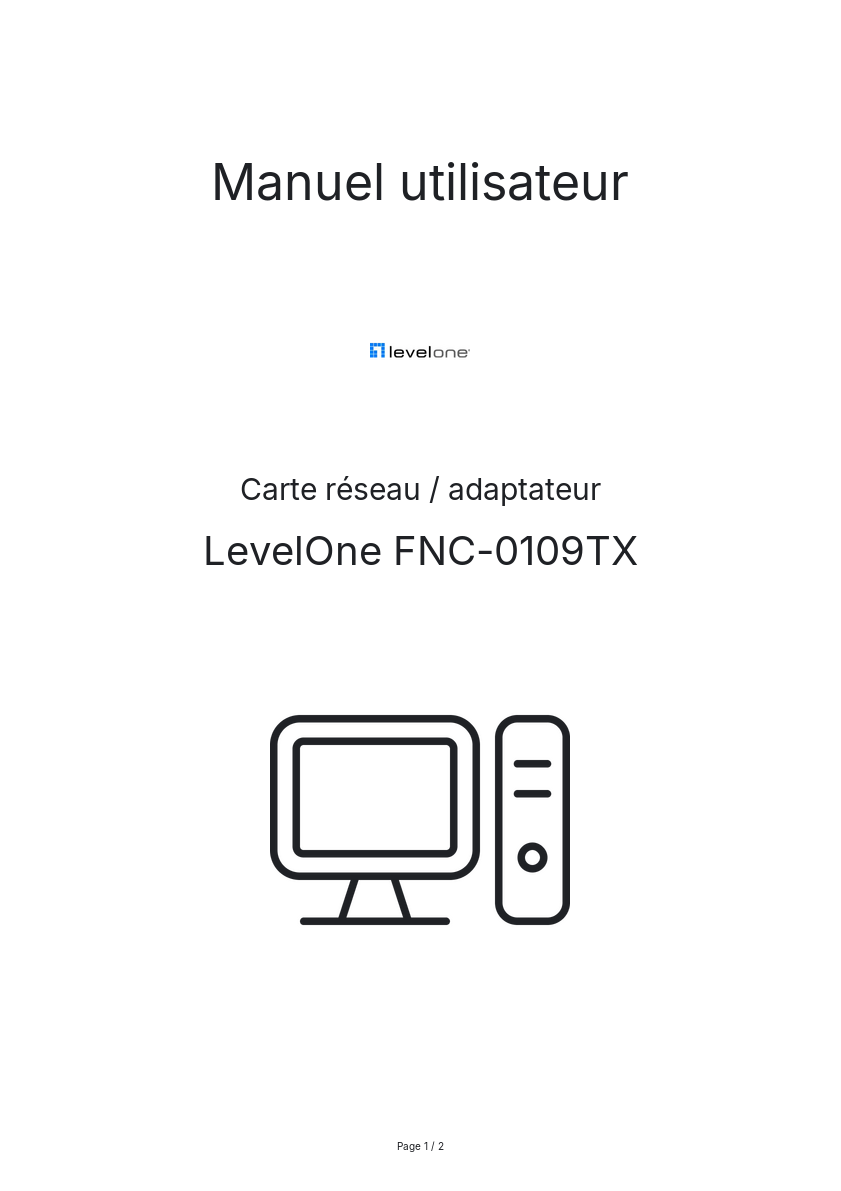 Image de la première page du manuel de l'appareil FNC-0109TX