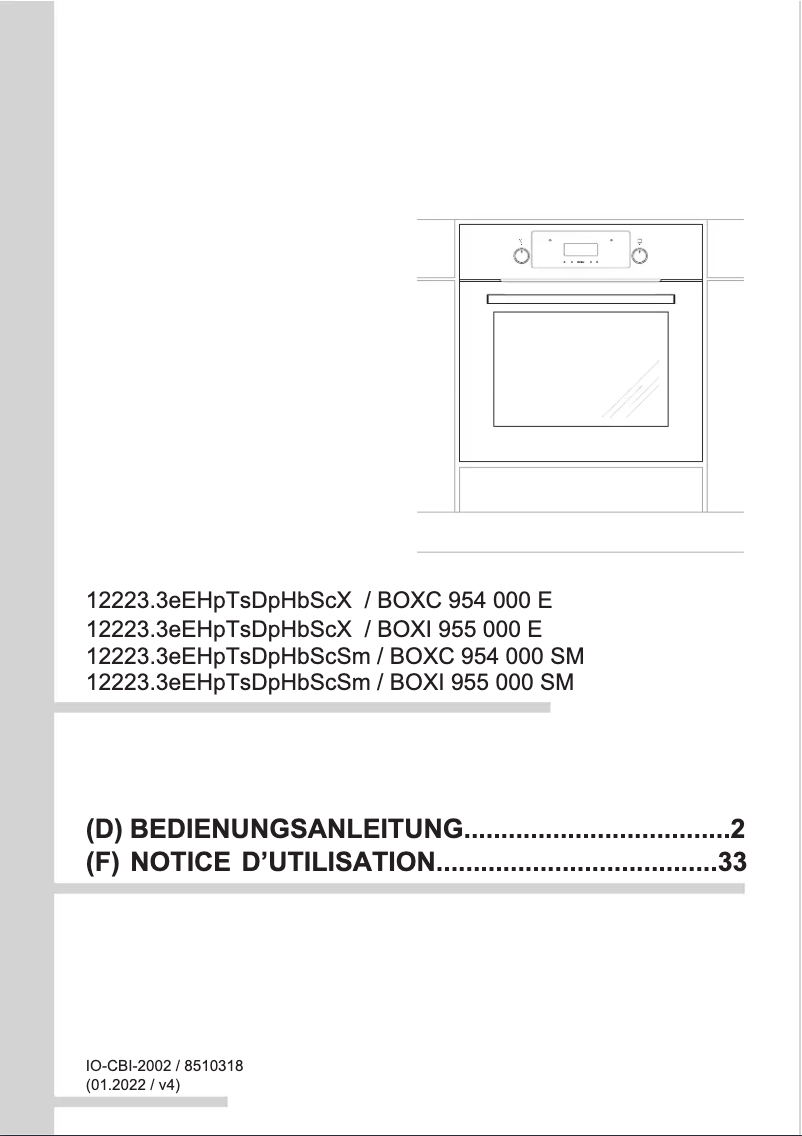 Image de la première page du manuel de l'appareil BOXI 955 000 SM