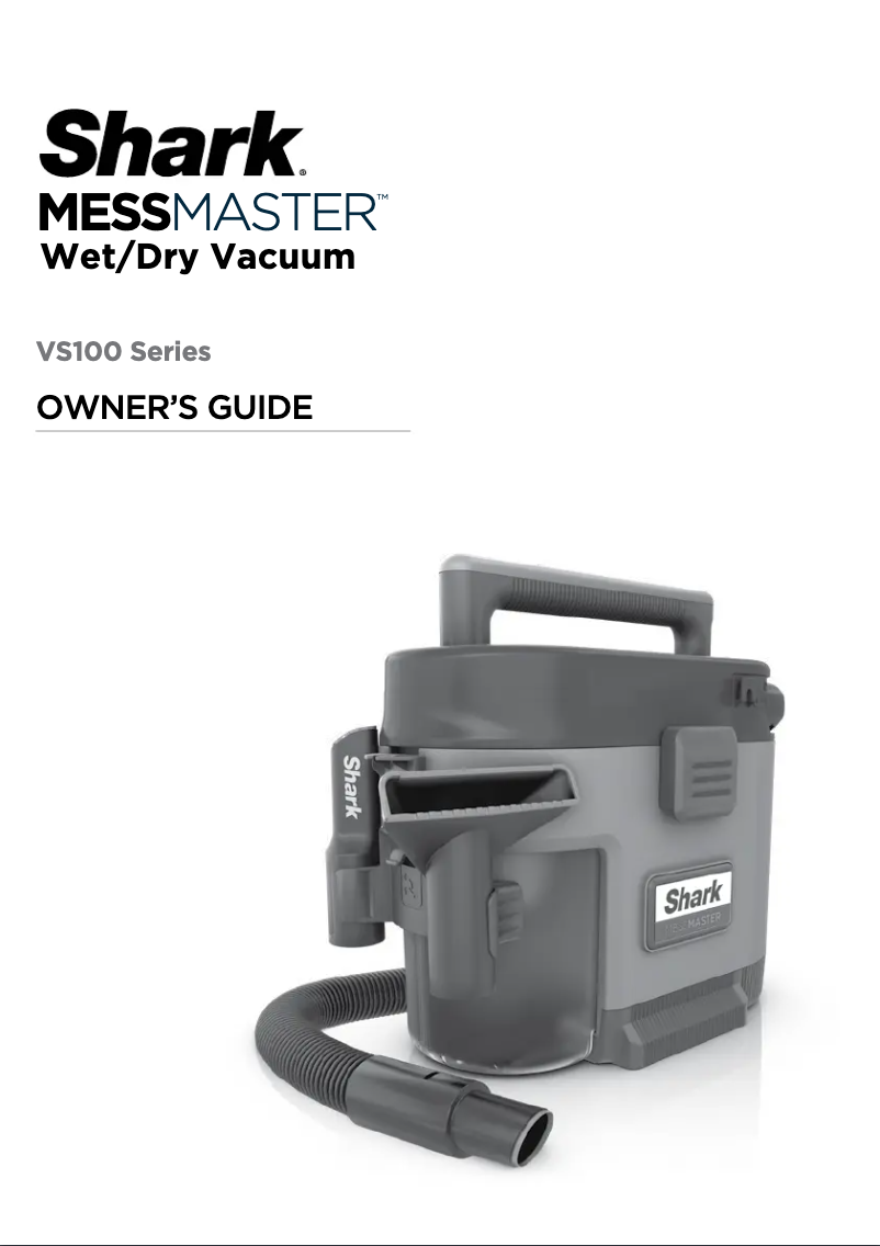 Page 1 de la notice Manuel utilisateur Shark MessMaster VS101