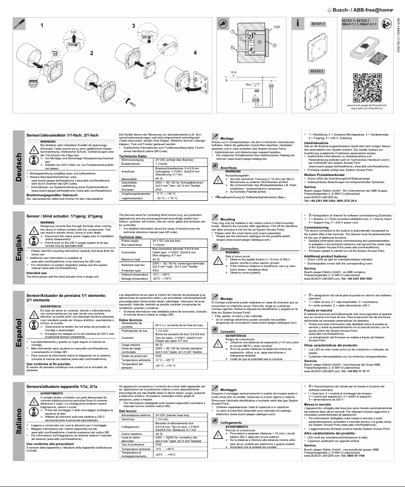 Page 1 de la notice Manuel utilisateur Busch-Jaeger 2CKA006220A0018