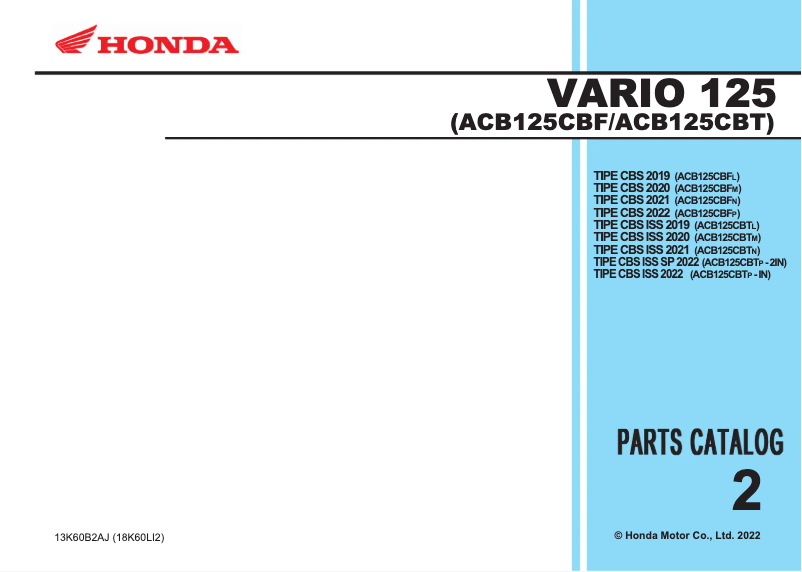 Página 1 del manual Manual de usuario Honda Vario 125 (2022)