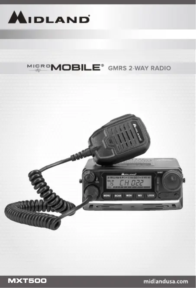 Page 1 de la notice Manuel utilisateur Midland MXT500