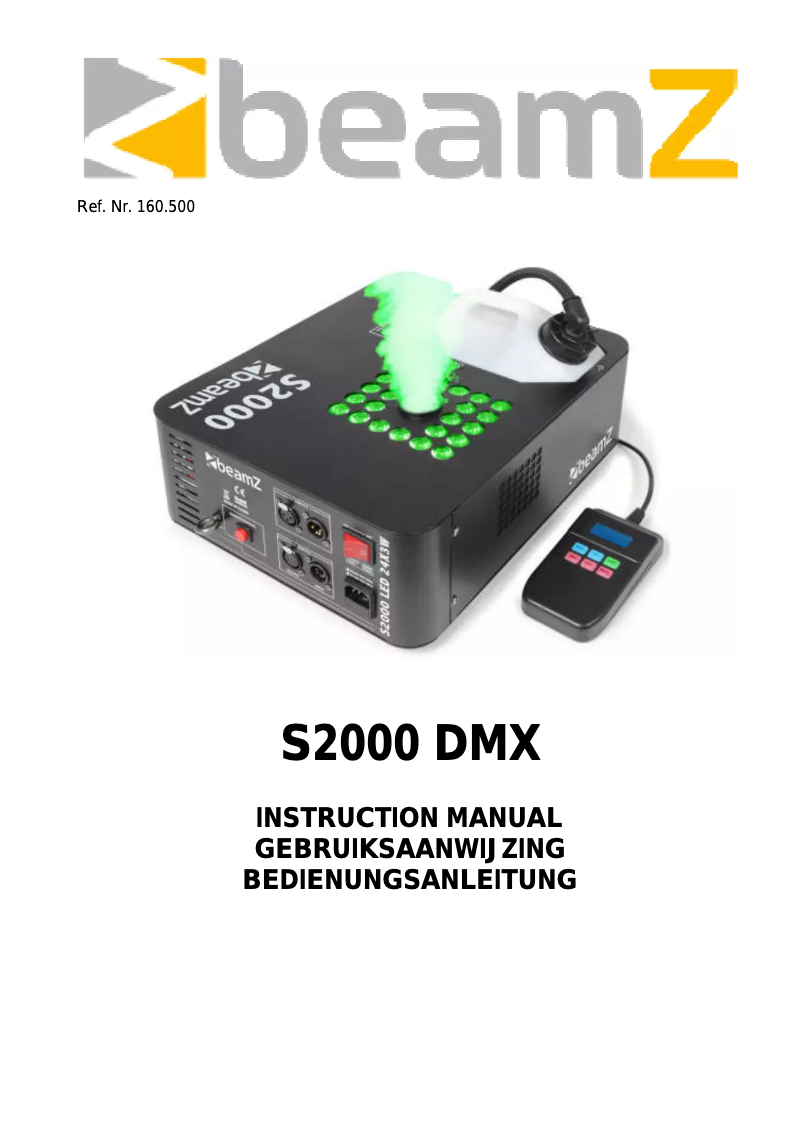 Page n°1 - Manuel utilisateur BeamZ S2000 DMX