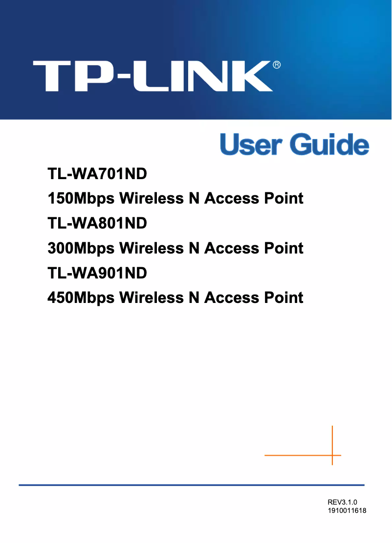 Page n°1 - Guide d'installation TP-Link TL-WA801ND