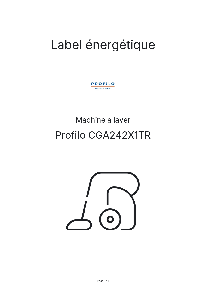 Image de la première page du manuel de l'appareil CGA242X1TR