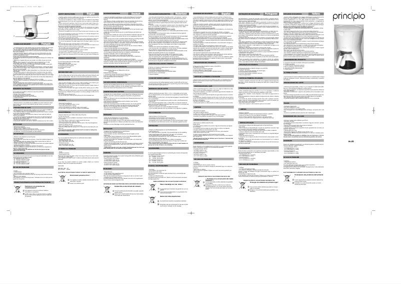 Page 1 de la notice Manuel utilisateur Tefal Principio 10 CM302010