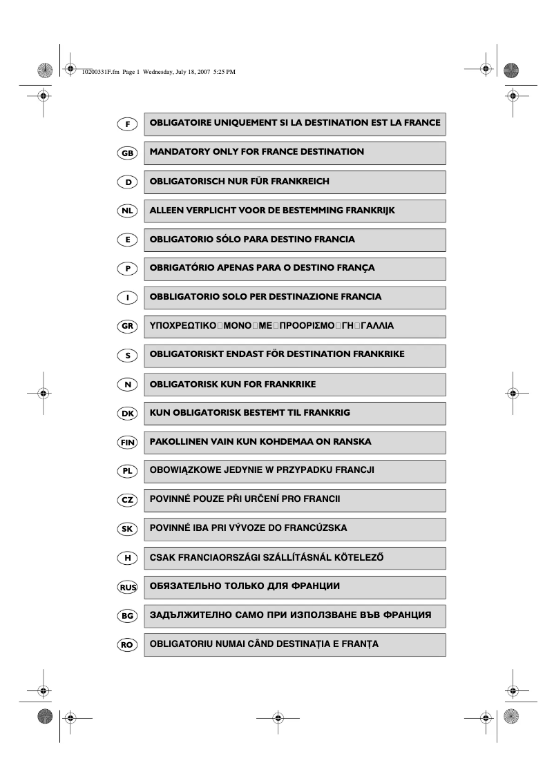 Image de la première page du manuel de l'appareil ARG 731/A+
