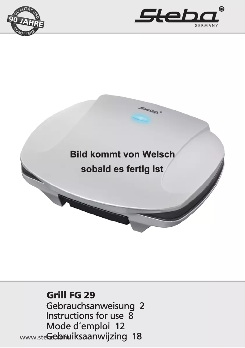 Page 1 de la notice Manuel utilisateur Steba FG 29