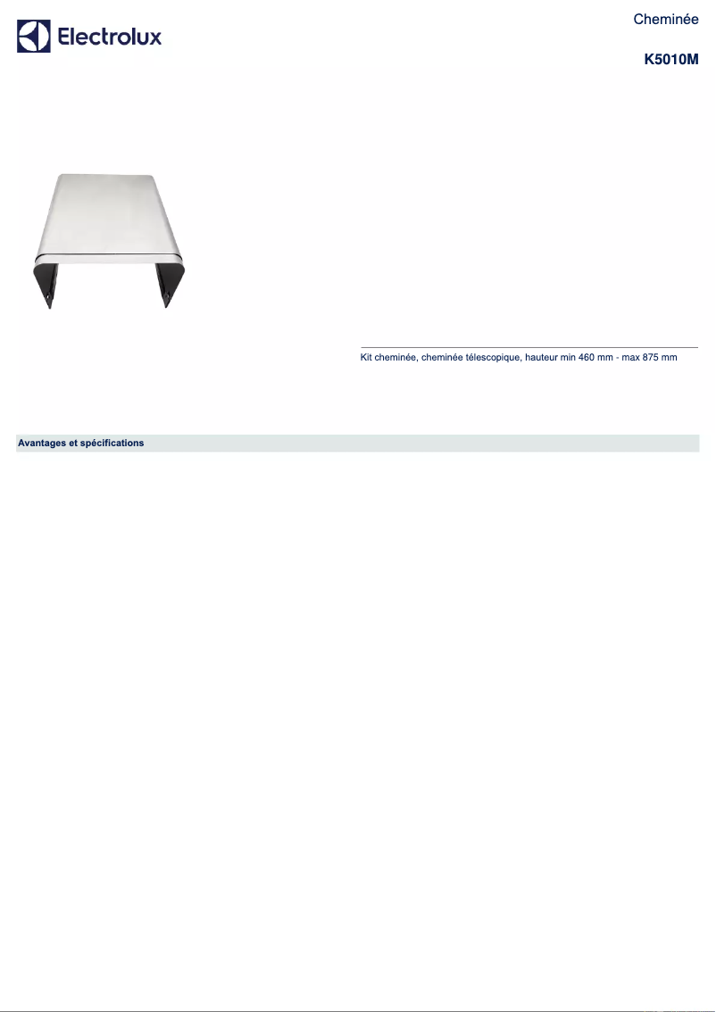 Image de la première page du manuel de l'appareil K5010M