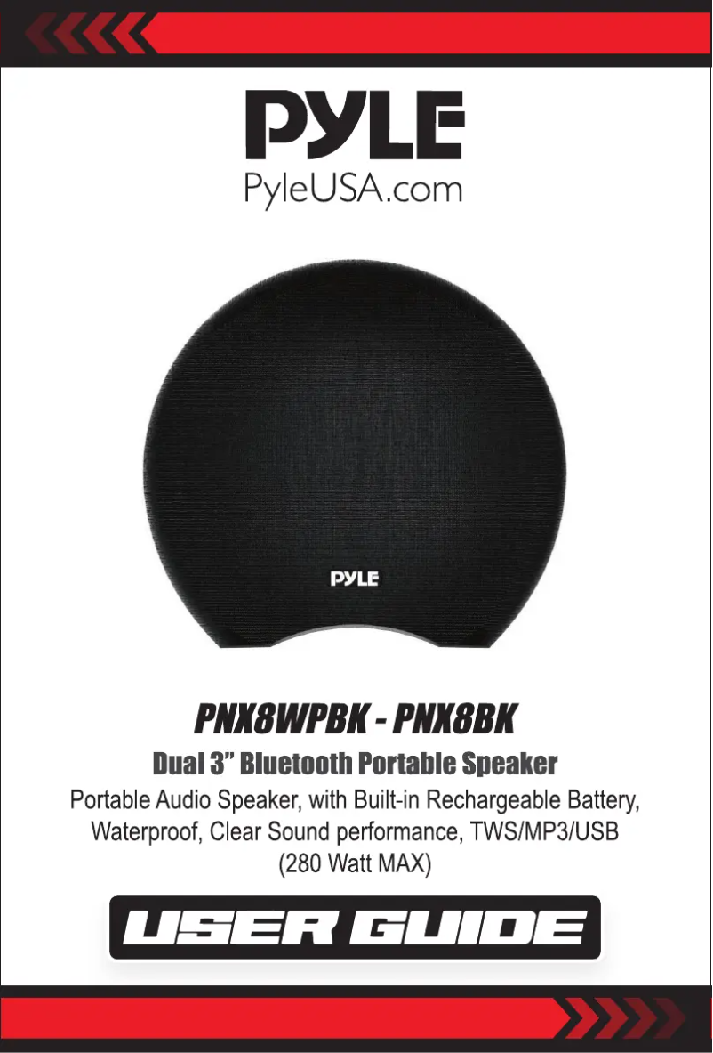 Page 1 de la notice Manuel utilisateur Pyle PNX8WPBK