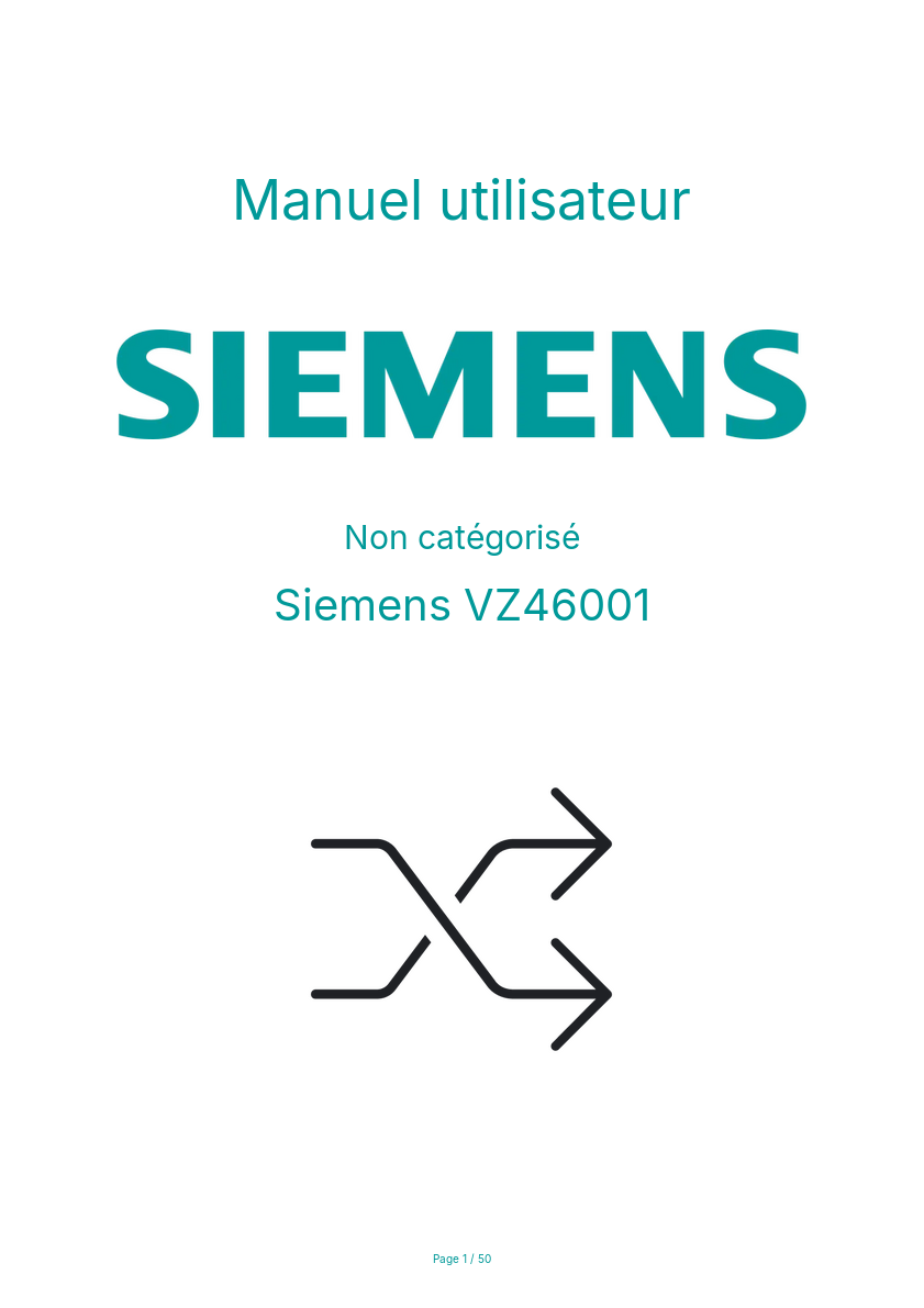 Page n°1 - Manuel utilisateur Siemens VZ46001