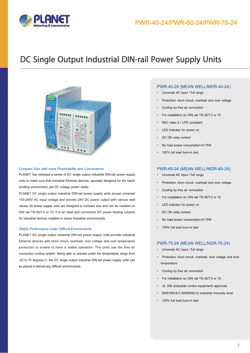 Image de la première page du manuel de l'appareil PWR-60-24