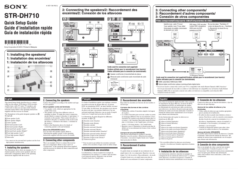 Image de la première page du manuel de l'appareil STR-DH710