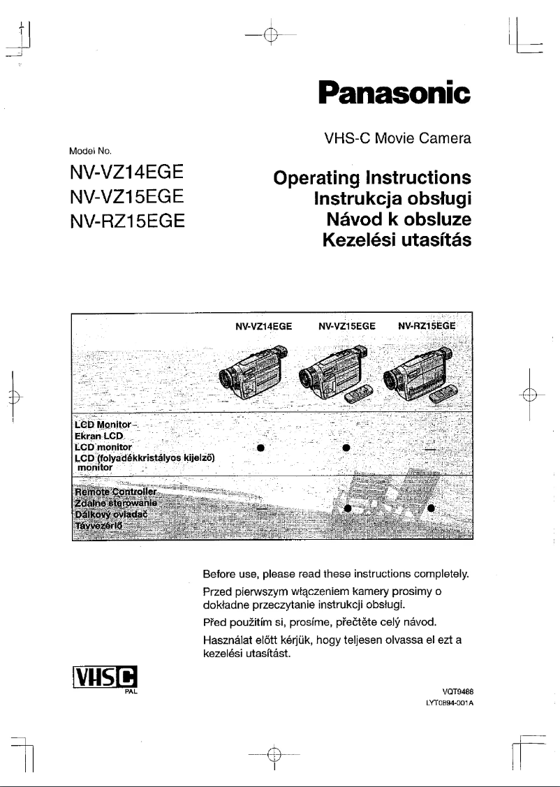 Image de la première page du manuel de l'appareil NV-RZ15EGE