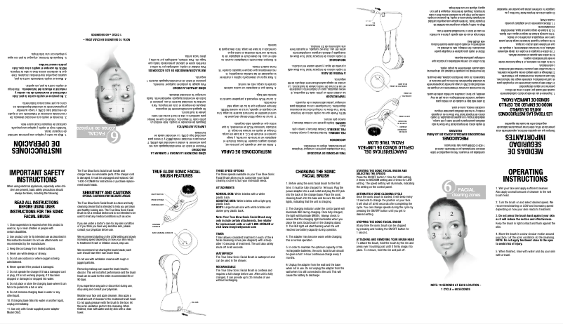 Page 1 de la notice Manuel utilisateur Conair True Glow SFB5RX