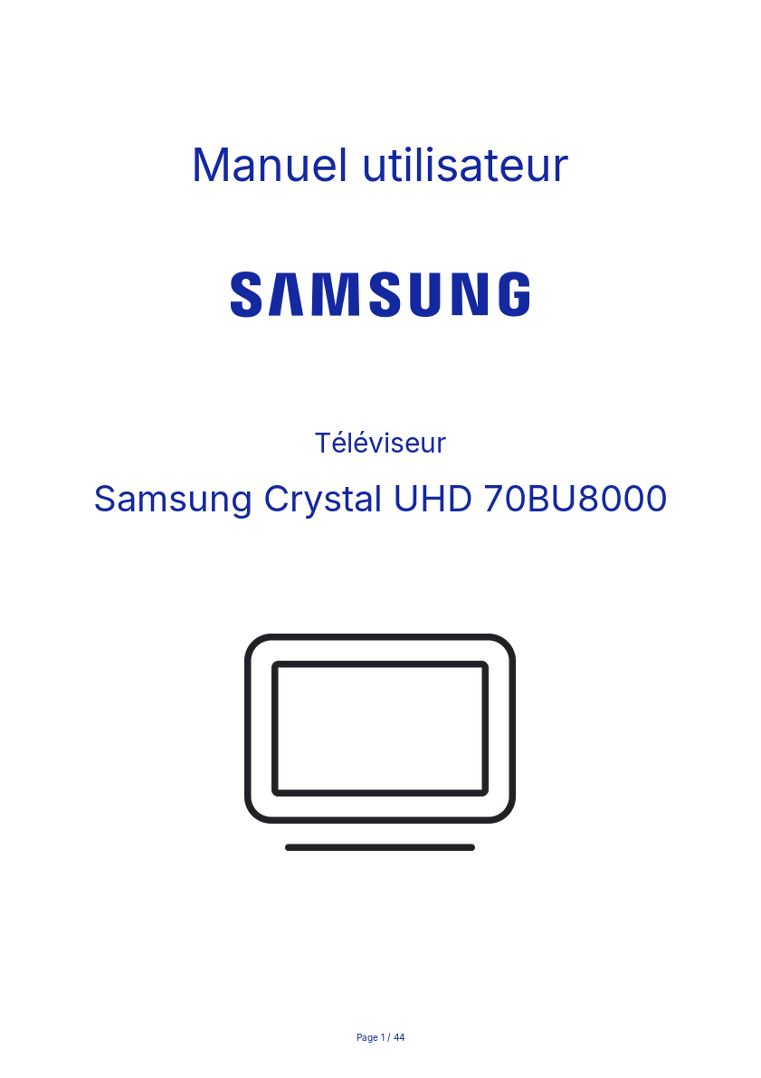 Page n°1 - Manuel utilisateur Samsung Crystal UHD 70BU8000