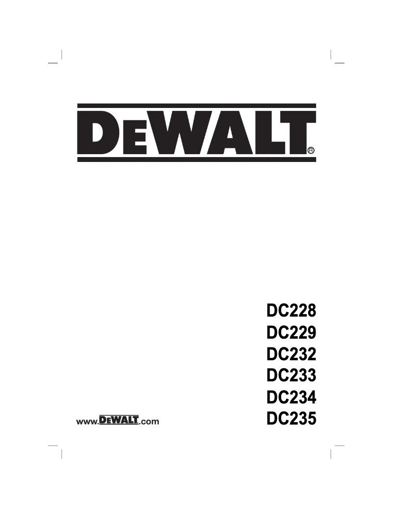 Page n°1 - Manuel utilisateur DeWalt DC228KL