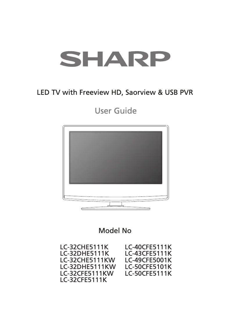 Page n°1 - Manuel utilisateur Sharp LC-40CFE5111K