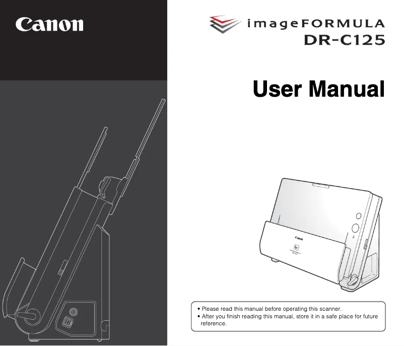 Page 1 de la notice Manuel utilisateur Canon imageFormula DR-C125