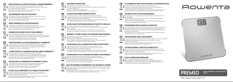 Page n°1 - Manuel utilisateur Rowenta Premio