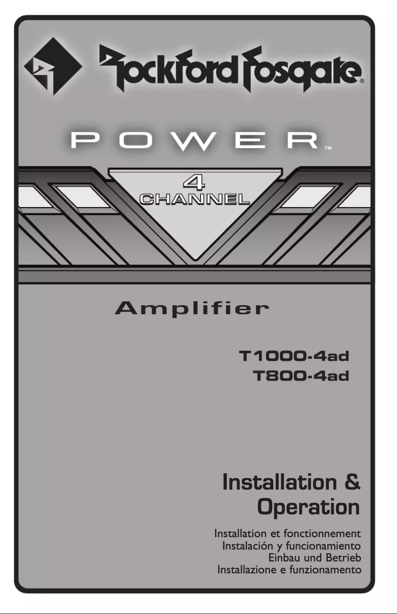 Page 1 de la notice Manuel d'utilisation et d'entretien Rockford Fosgate Power T1000-1bdCP
