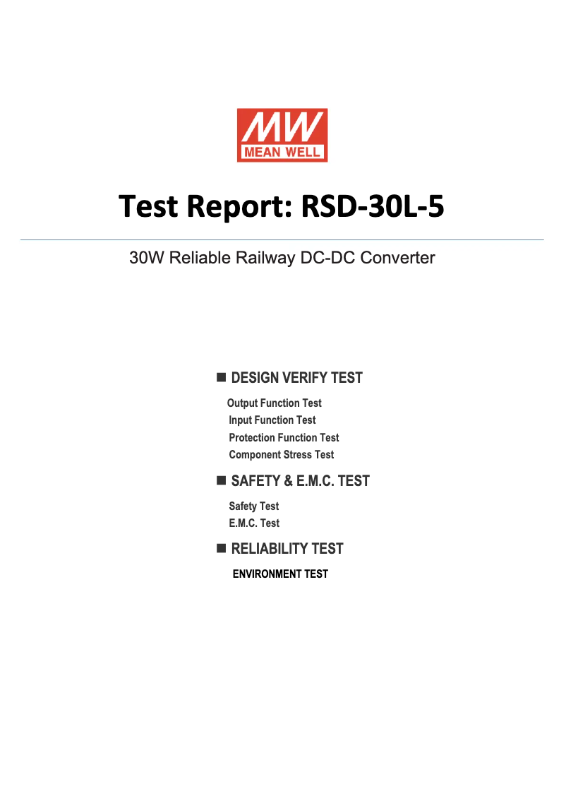 Page 1 de la notice Fiche technique Mean Well RSD-30L-5