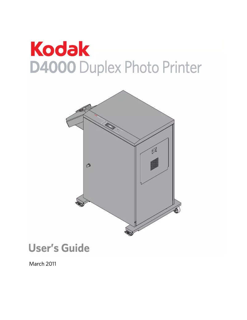 Page 1 de la notice Manuel utilisateur Kodak Duplex Photo Printer D4000
