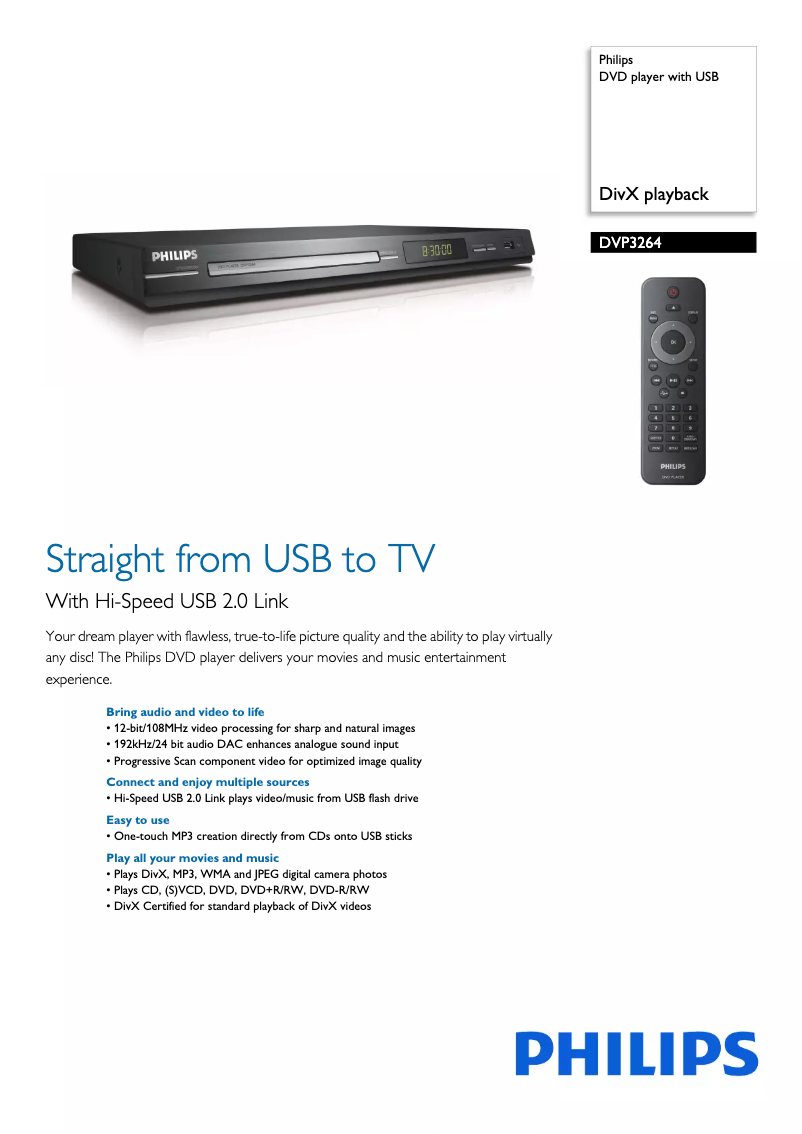 First page image of the manual for DVP3264