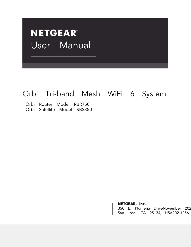 Page 1 de la notice Manuel utilisateur Netgear Orbi RBK653