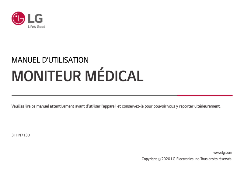Page n°1 - Manuel utilisateur LG 31HN713D