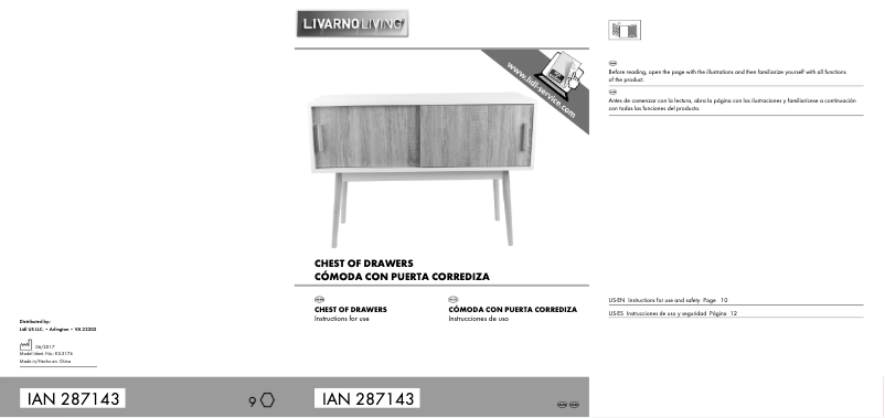 Page 1 de la notice Manuel utilisateur Livarno Lux IAN 287143