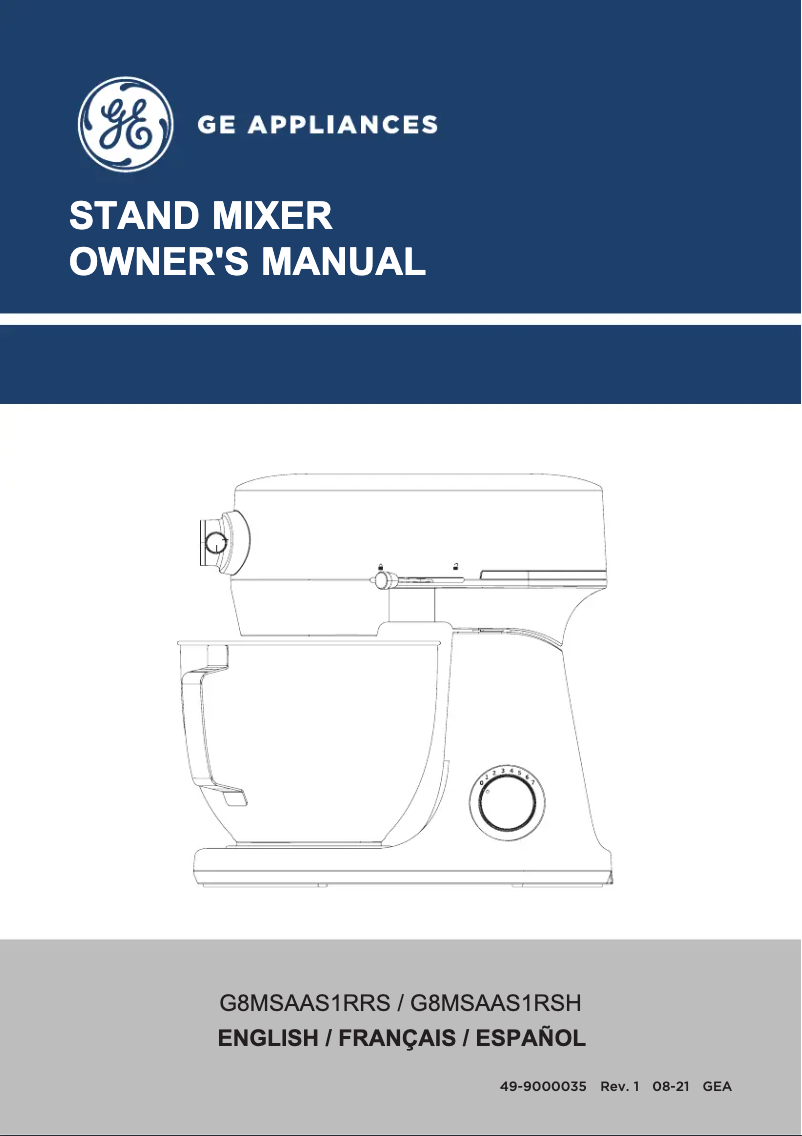 Page 1 de la notice Manuel utilisateur GE G8MSAAS1RRS