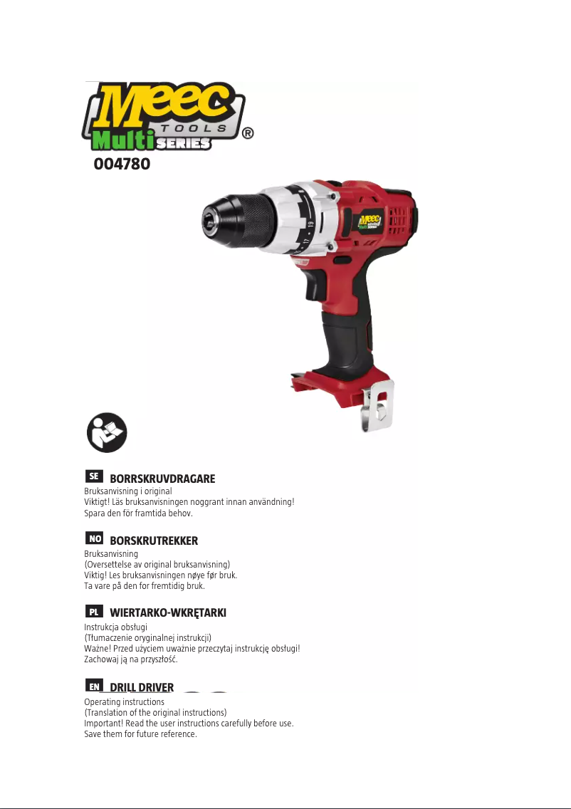 Page n°1 - Manuel utilisateur Meec Tools 004-780