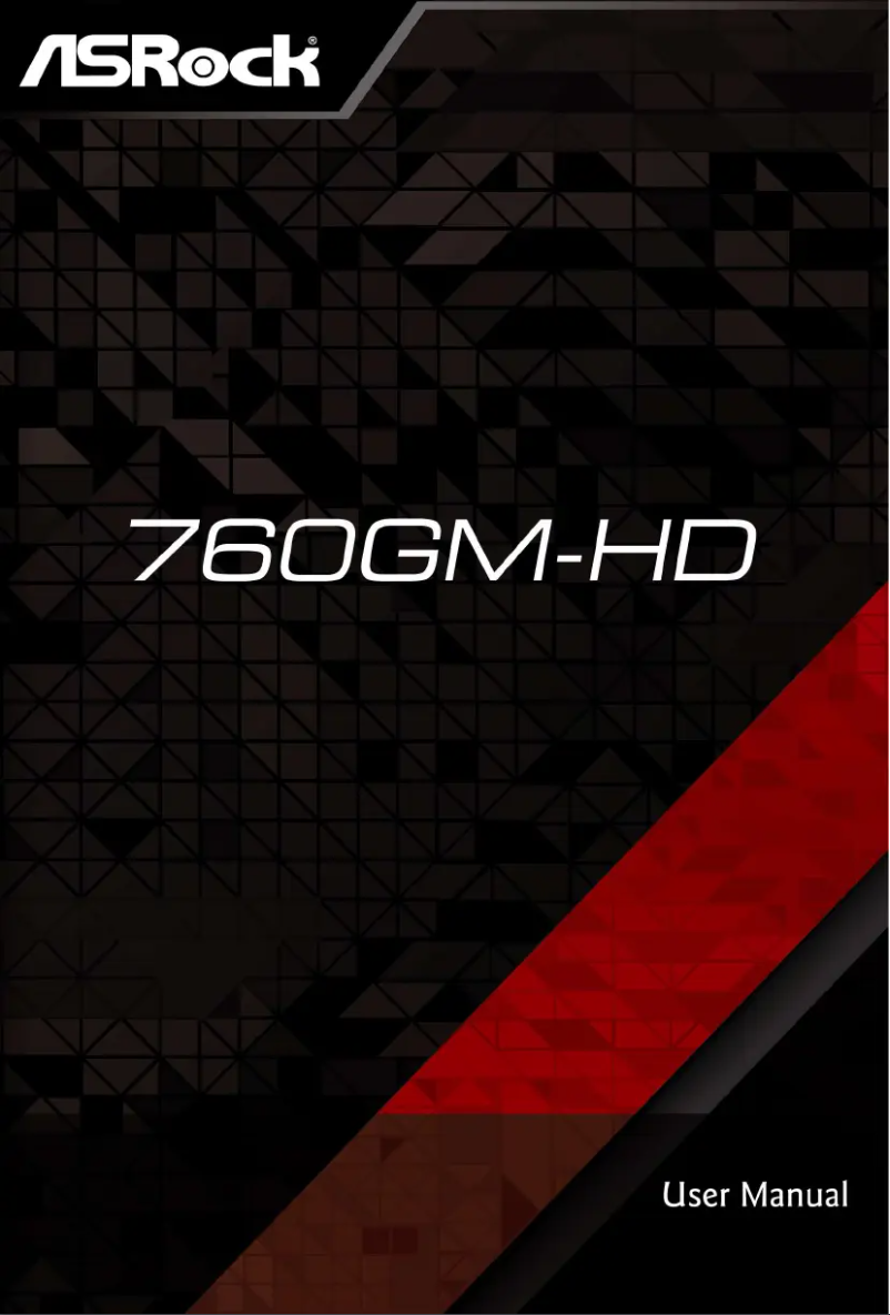 Page 1 de la notice Manuel utilisateur Asrock 760GM-HD