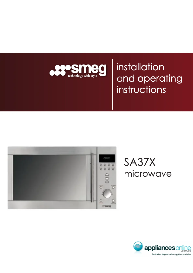 Page 1 de la notice Manuel utilisateur Smeg SA37X