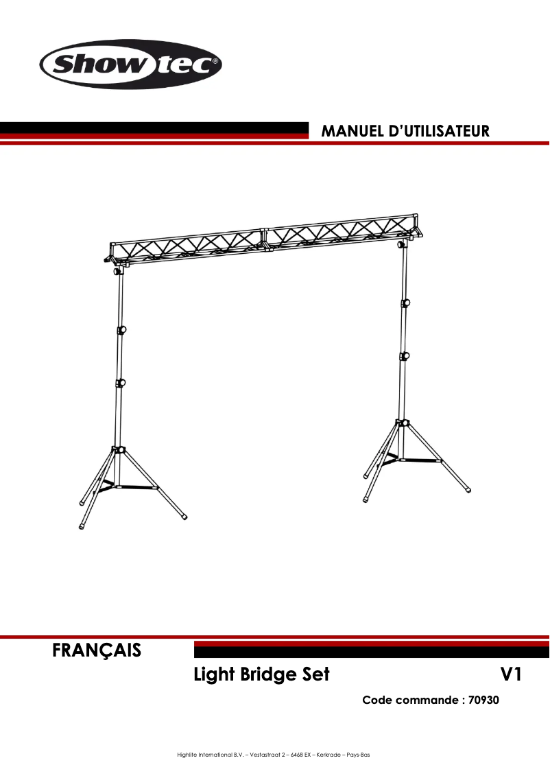Page 1 de la notice Manuel utilisateur Showtec Light Bridge Set