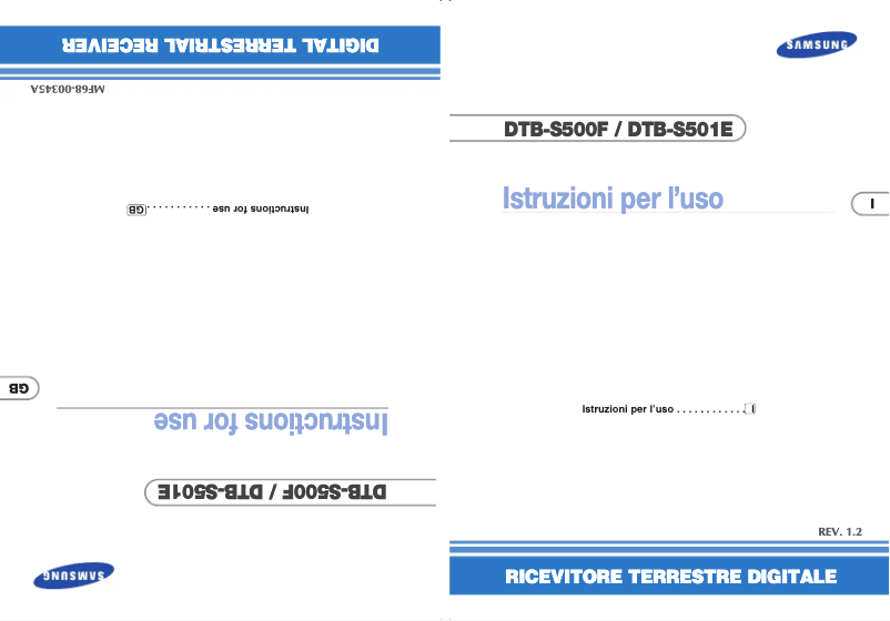 Image de la première page du manuel de l'appareil DTB-S501E
