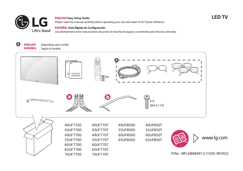 Page 1 de la notice Manuel utilisateur LG 49UF7700